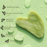 BAIMEI IcyMe Gua Sha Jade Roller Set Cooling Face Depuffing Sculpting Jawline Skincare Tools Green