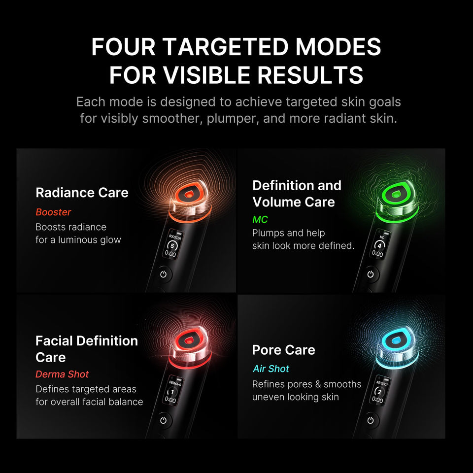 medicube Booster Pro 6-in-1 Glass Glow Beauty Massager Clear Radiant Firmer Skin Korean Skincare Black