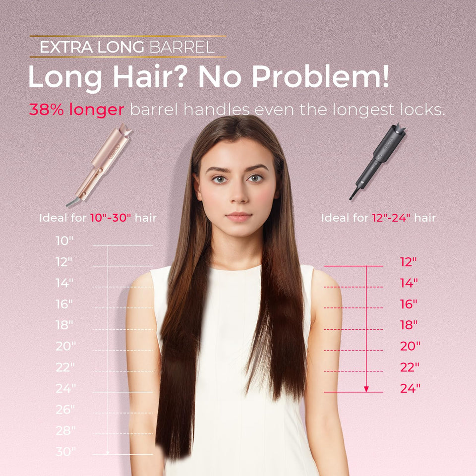 TYMO CurlPro Plus Ceramic Automatic Hair Curler with Anti-Scald Design for Long Hair Women Gold