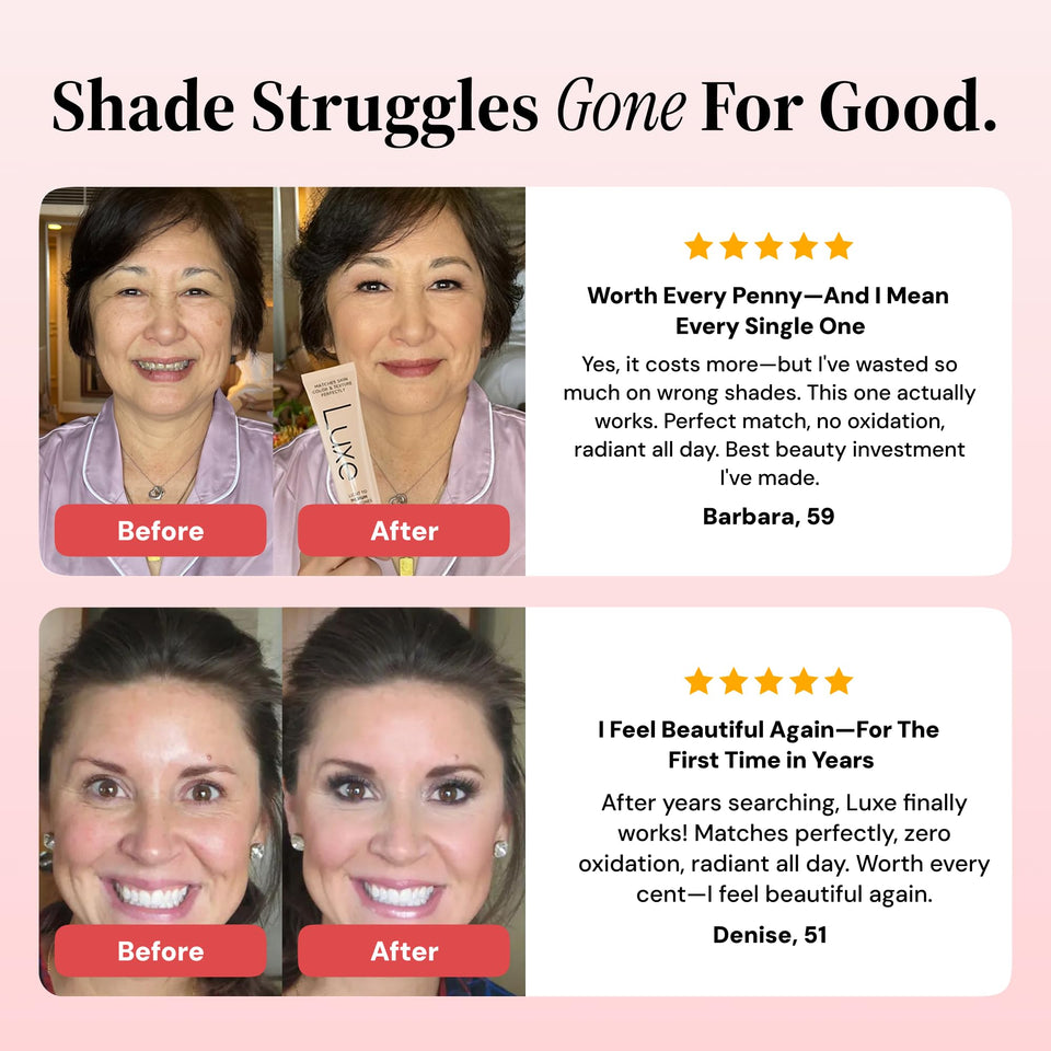 Luxe Color Changing Foundation Medium with Smart Shade Matching Formula for Natural Looking Skin