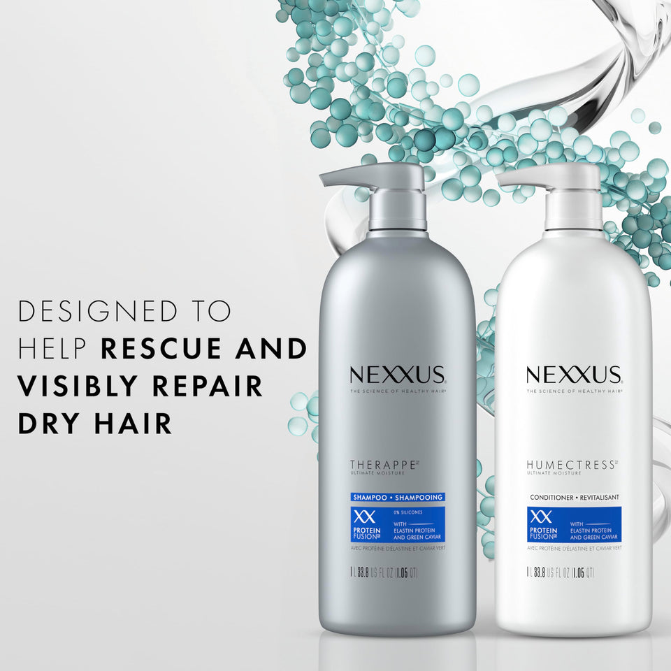 Nexxus Therappe Shampoo and Humectress Conditioner Set for Dry Hair with Caviar Complex and Elastin Protein