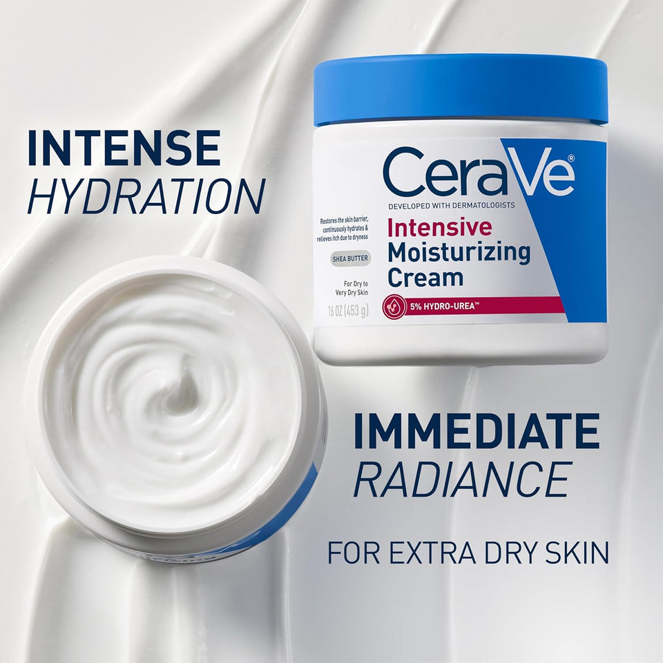 CeraVe Intensive Moisturizing Cream for Extremely Dry Skin with Shea Butter 72H Hydration 19 Oz