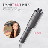 TYMO CURLPRO Automatic Rotating Curling Iron with Ionic Ceramic Barrel for Beach Waves Pink