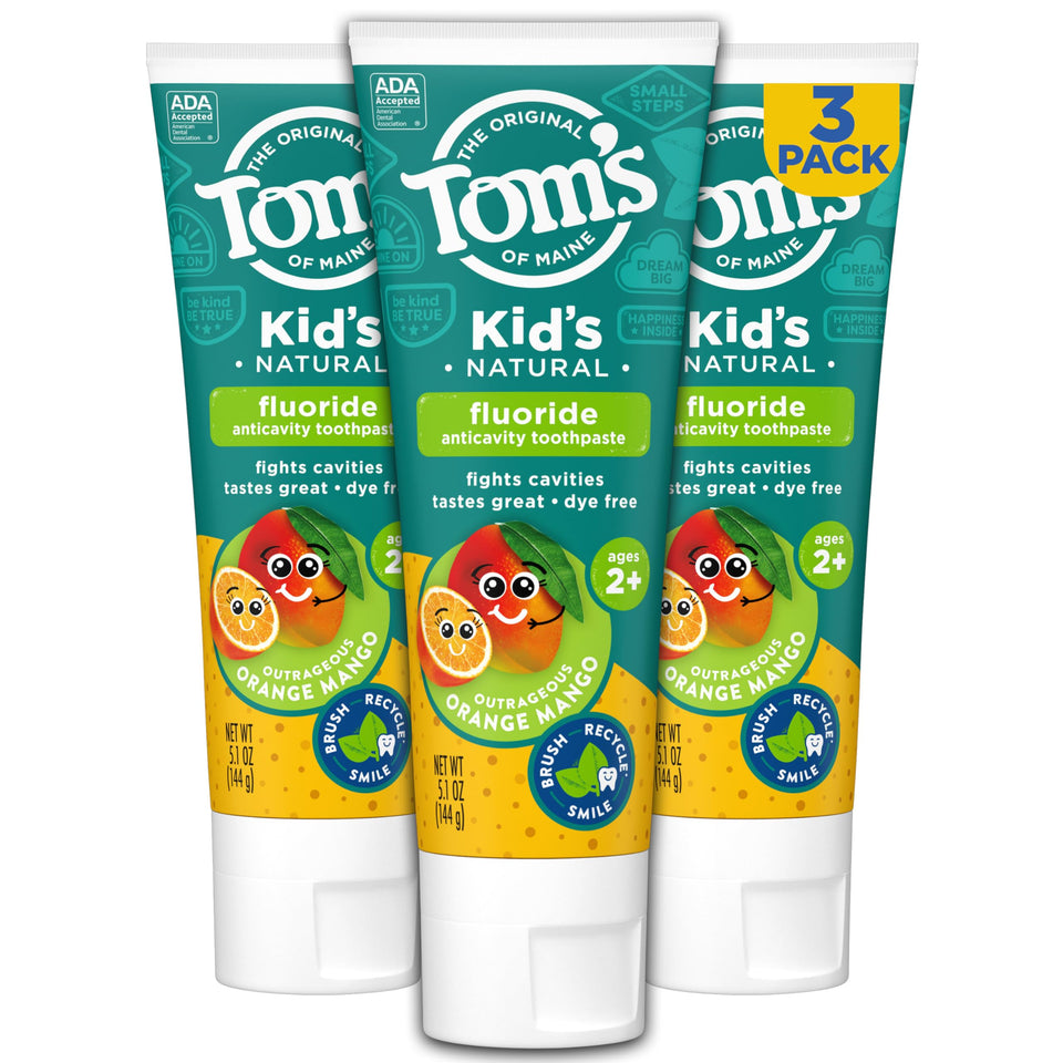 Tom’s of Maine Watermelon Wiggle Kids Toothpaste with Fluoride for Daily Cavity Protection Care