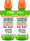 TheraBreath Fresh Breath Mouthwash, Mild Mint Flavor, Alcohol-Free, 16 Fl Oz (2-Pack)