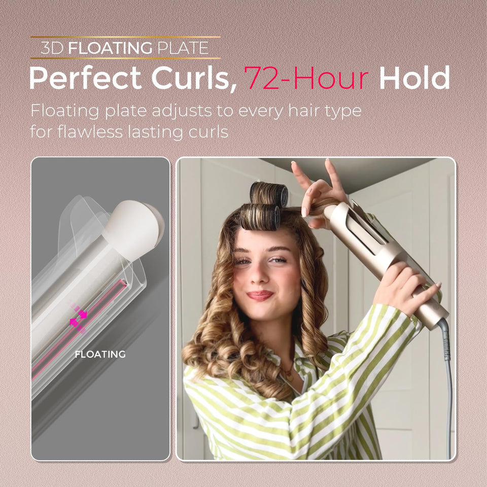 TYMO CurlPro Plus Ceramic Automatic Hair Curler with Anti-Scald Design for Long Hair Women Gold