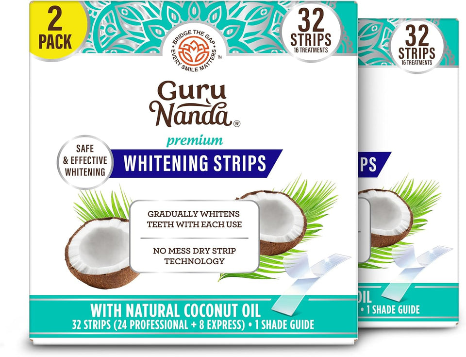 GuruNanda Teeth Whitening Strips Kit 7 Day Formula for Whiter Teeth and Long Lasting Brightness