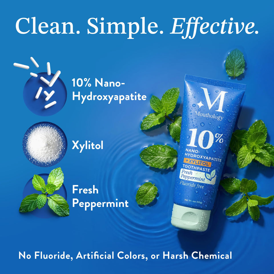 Mouthology Fluoride Free Whitening Toothpaste for Adults with Enamel Protection and Oral Care Support