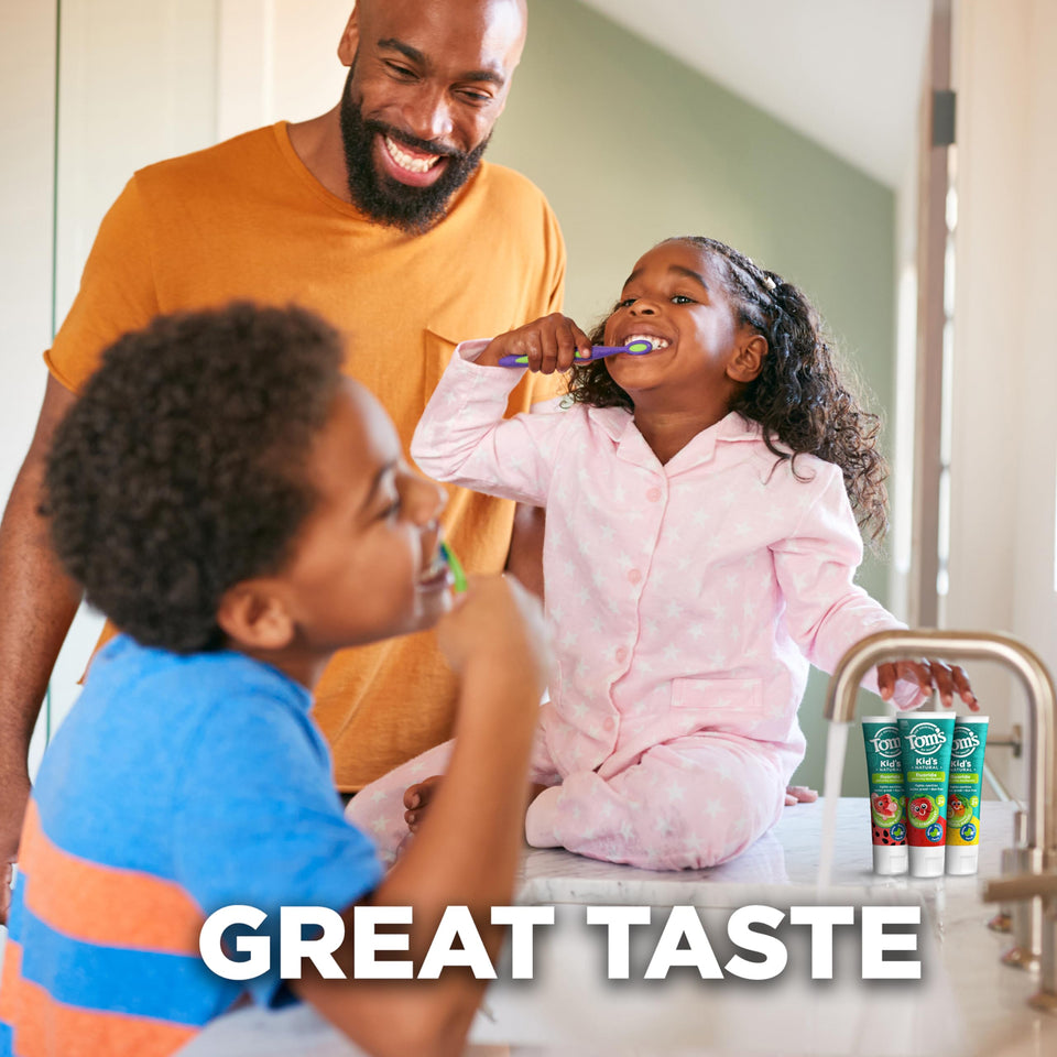 Tom’s of Maine Watermelon Wiggle Kids Toothpaste with Fluoride for Daily Cavity Protection Care