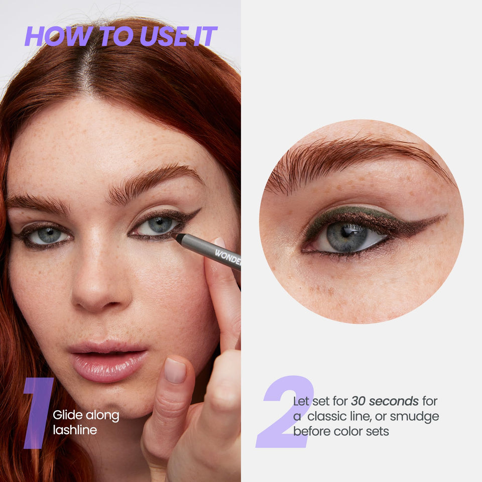 Wonderskin 1440 Longwear Eyeliner Pencil Deep Black Waterproof Formula for Lasting Eye Makeup