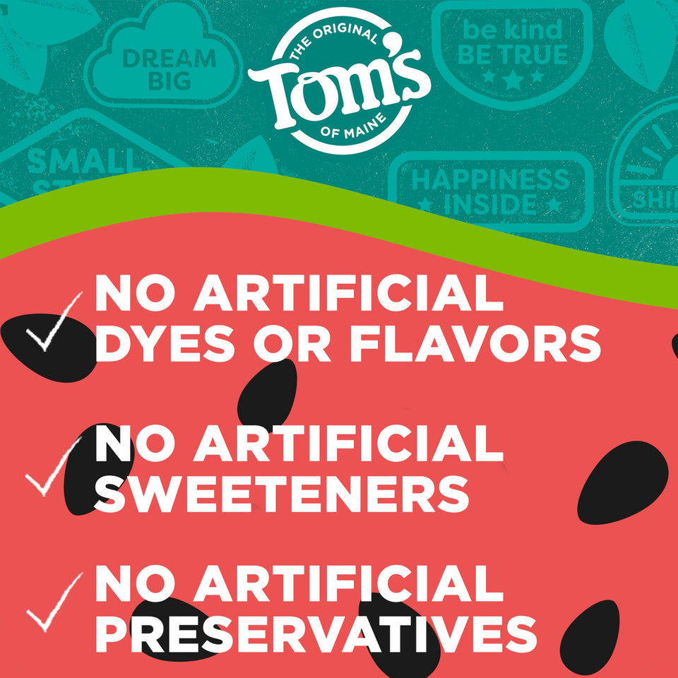 Tom’s of Maine Watermelon Wiggle Kids Toothpaste with Fluoride for Daily Cavity Protection Care