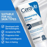 CeraVe Moisturizing Cream for Face & Body with Hyaluronic Acid & Ceramides 19 Oz