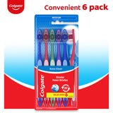 Colgate Extra Clean Medium Toothbrush for Adults 6 Pack Cleaning Tip Bristles