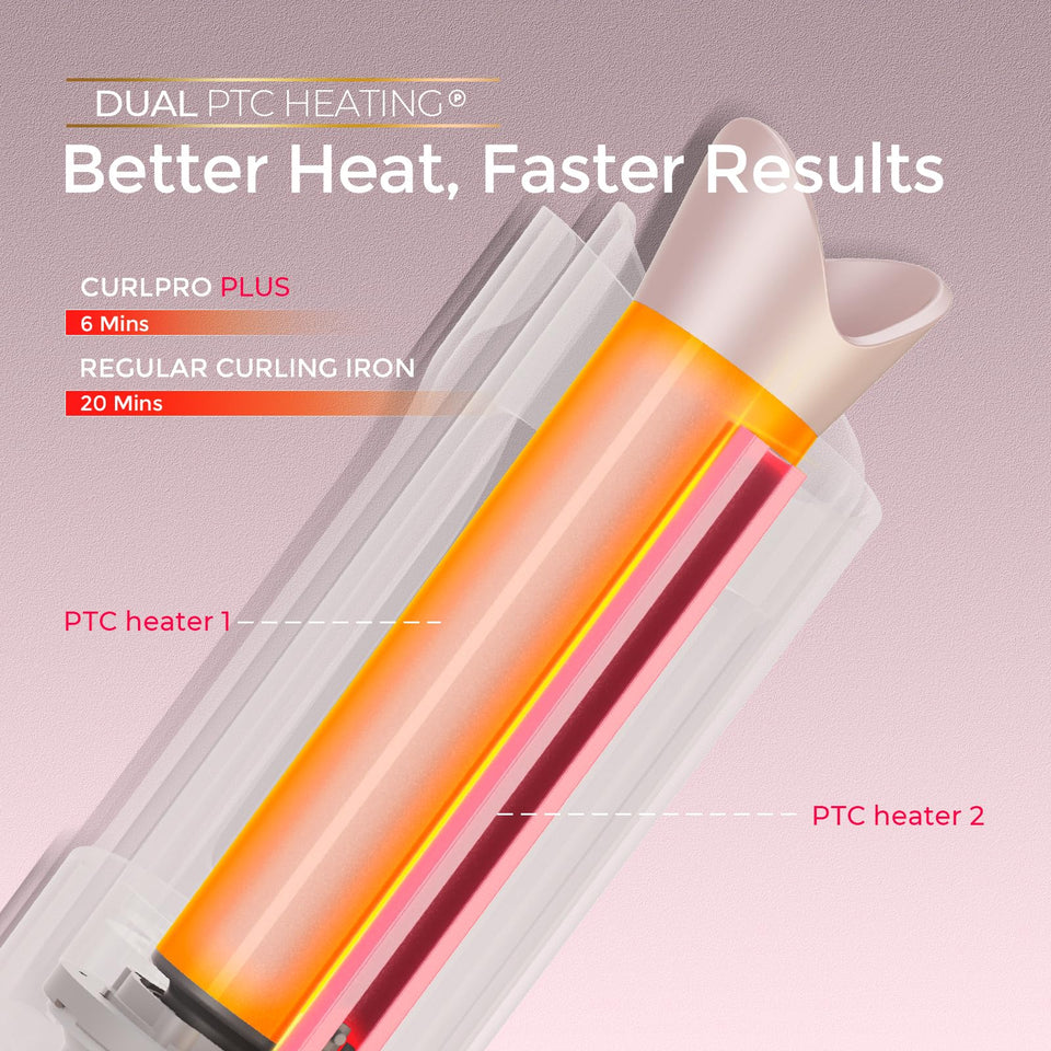 TYMO CurlPro Plus Ceramic Automatic Hair Curler with Anti-Scald Design for Long Hair Women Gold