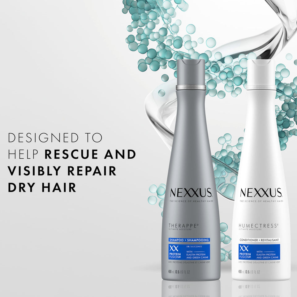 Nexxus Therappe Shampoo and Humectress Conditioner Set for Dry Hair with Caviar Complex and Elastin Protein