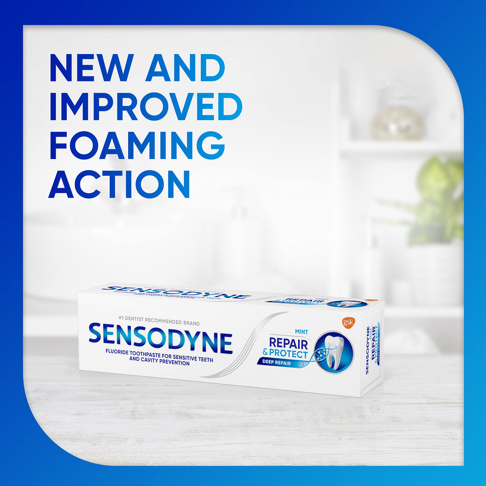 Sensodyne Repair and Protect Whitening Toothpaste for Sensitive Teeth with Cavity Protection Pack of 2