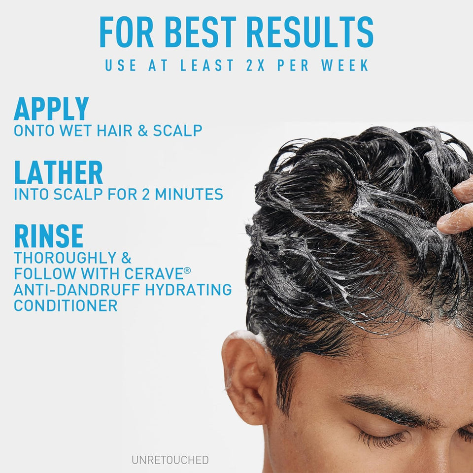 CeraVe Anti Dandruff Shampoo for Flake Removal Itchy Scalp Relief and Deep Hydration Care