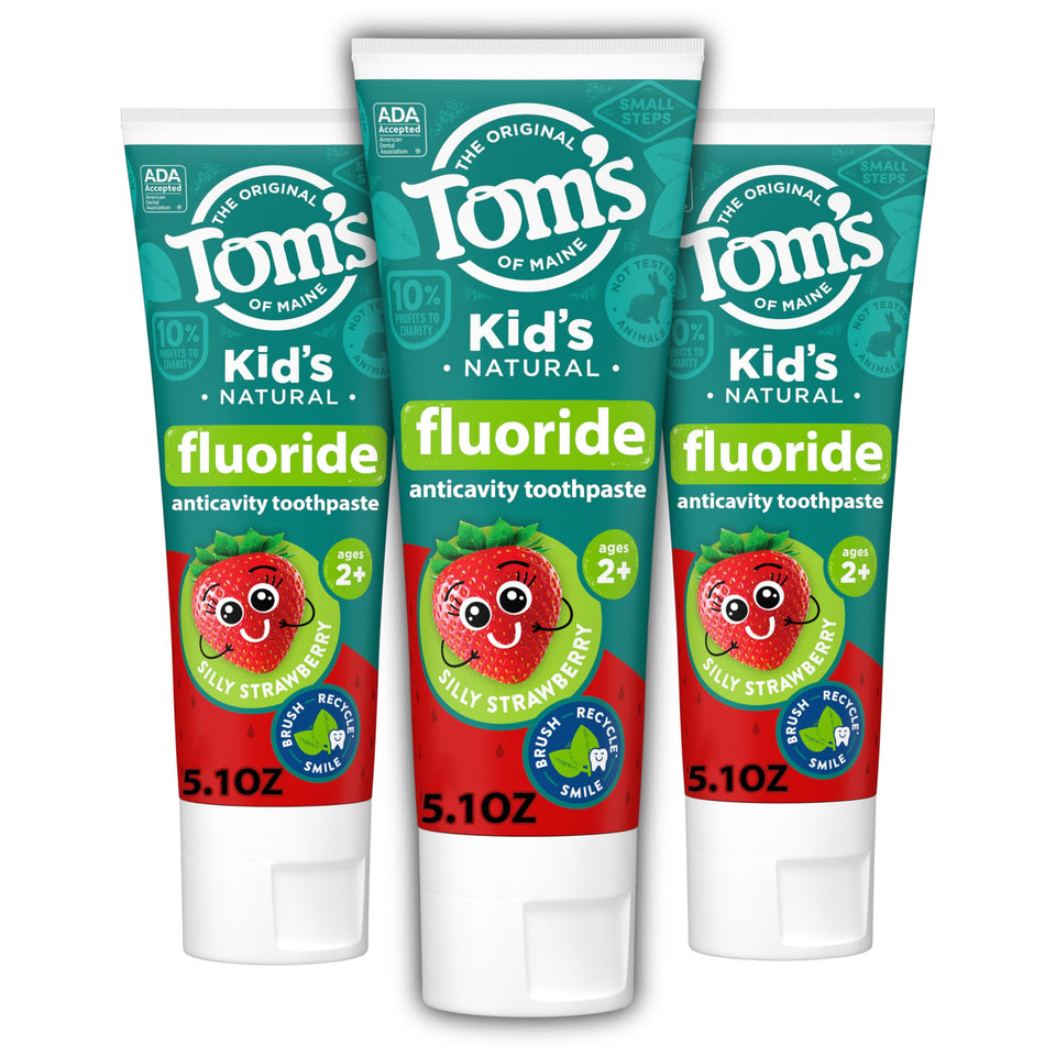 Tom’s of Maine Watermelon Wiggle Kids Toothpaste with Fluoride for Daily Cavity Protection Care