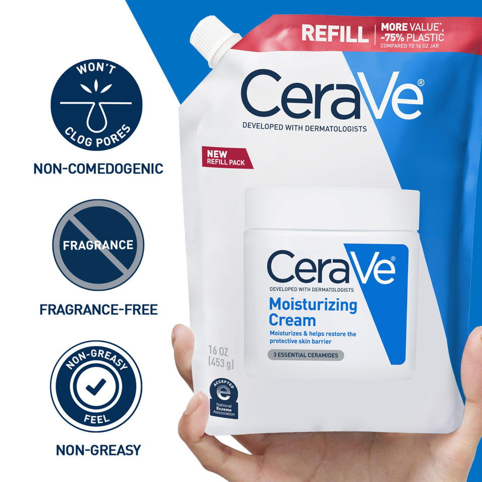 CeraVe Moisturizing Cream for Face & Body with Hyaluronic Acid & Ceramides 19 Oz
