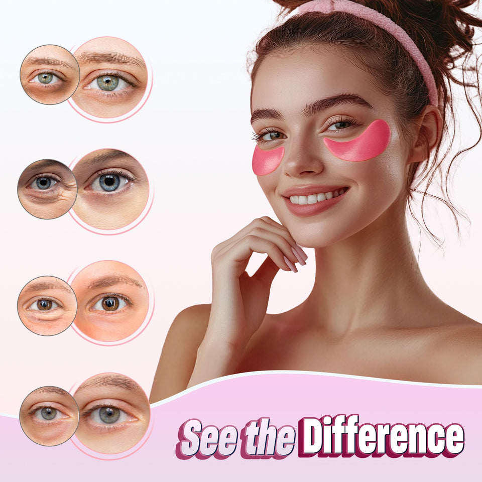 NAZANO Under Eye Patches 60 Pack with Gold Collagen and Hyaluronic Acid for Eye Area Hydration
