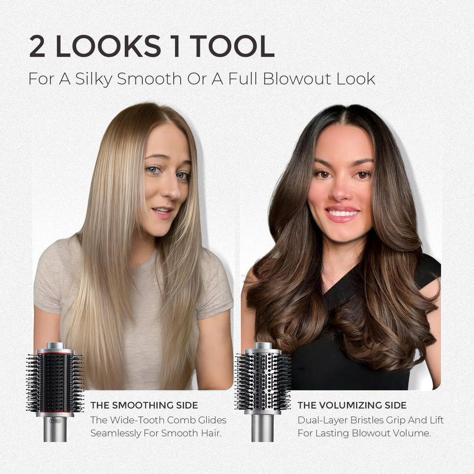 TYMO 4.0 Ionic Blow Dryer Brush 5-in-1 Lightweight 3X Faster Drying Anti-Frizz Metal Grey