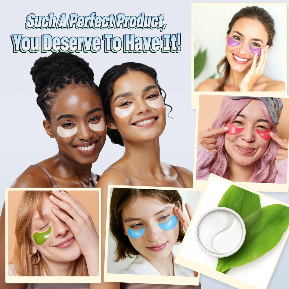 NAZANO Under Eye Patches 60 Pack with Gold Collagen and Hyaluronic Acid for Eye Area Hydration