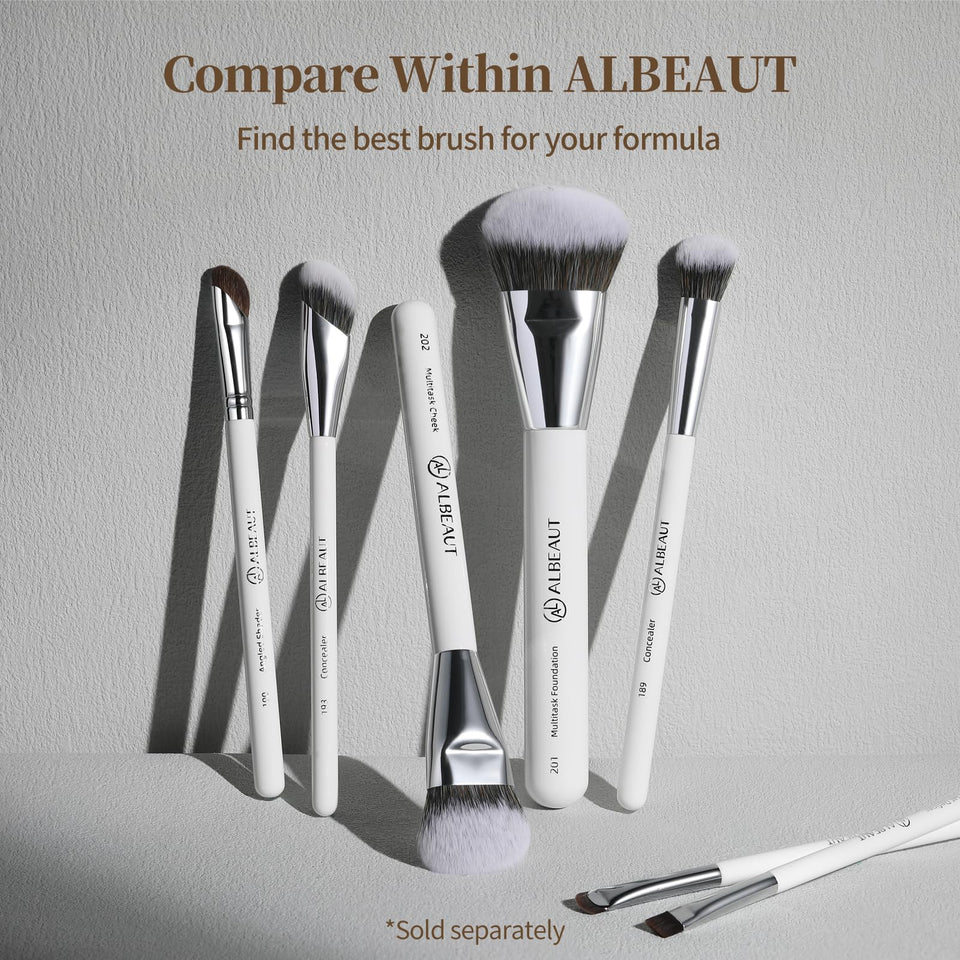 ALBEAUT Angled Concealer Brush Under Eye Precision Face Blending Foundation Brush