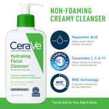 CeraVe Moisturizing Cream & Hydrating Facial Cleanser Set for Dry Skin Travel Skin Care Kit