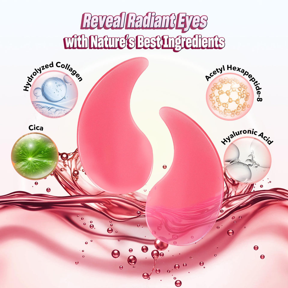 NAZANO Under Eye Patches 60 Pack with Gold Collagen and Hyaluronic Acid for Eye Area Hydration