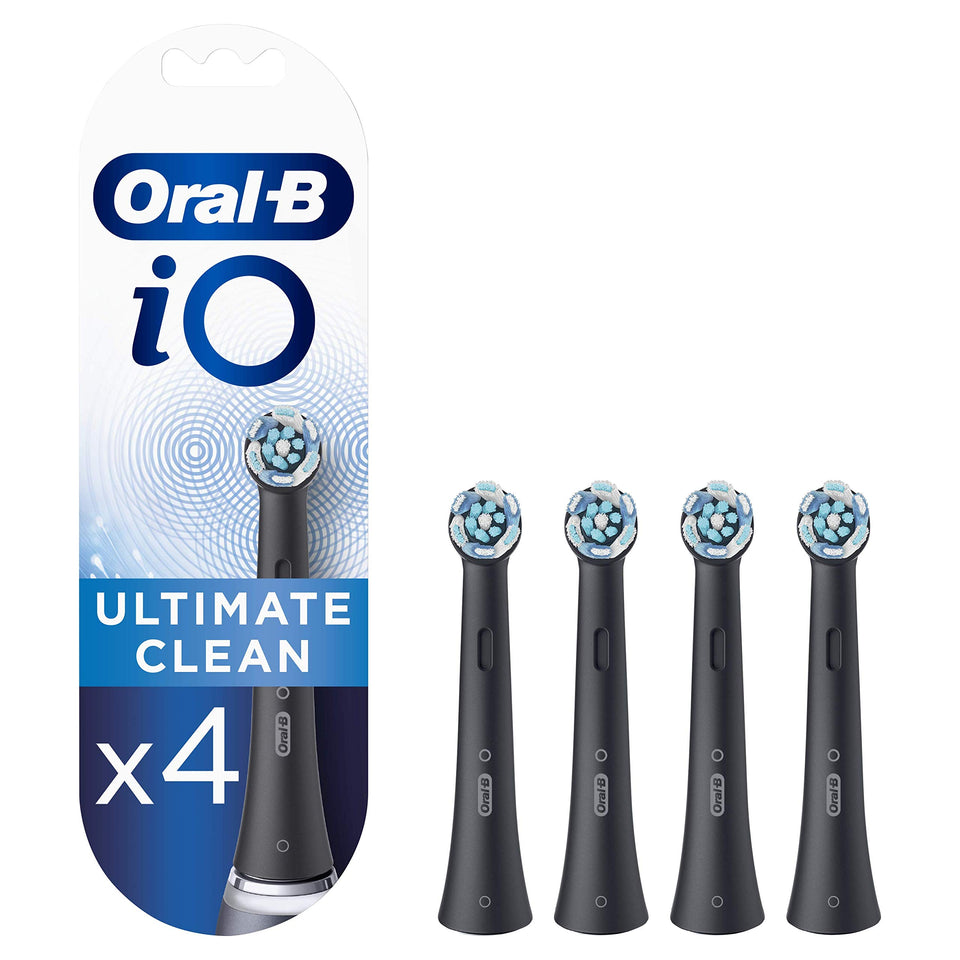 Oral-B iO Ultimate Clean replacement heads twisted angled bristles 4 pack black - BuyO