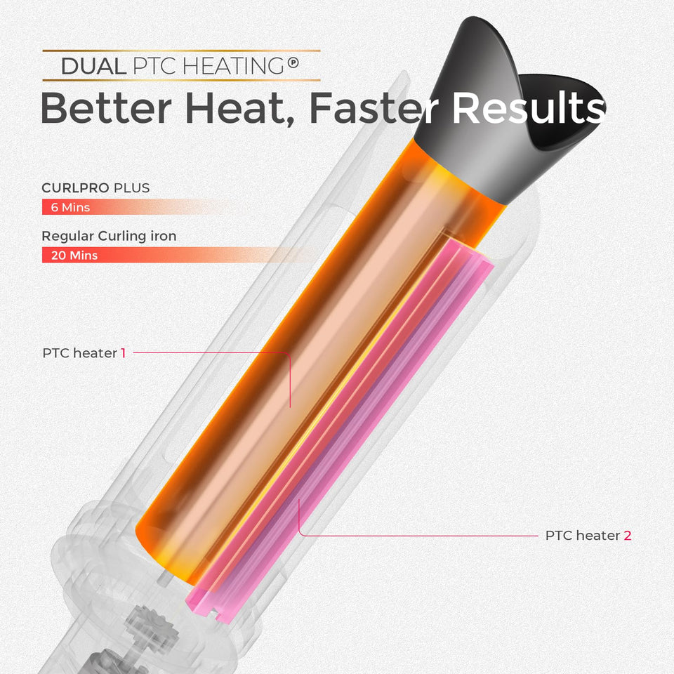 TYMO CurlPro Plus Ceramic Automatic Hair Curler with Anti-Scald Design for Long Hair Women Gold