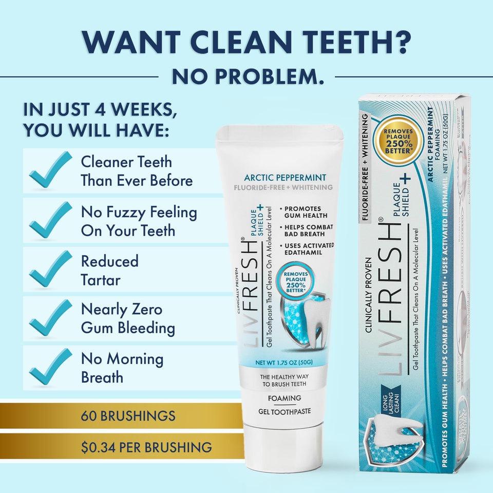 LIVFRESH Toothpaste Gel Clinically Proven for Better Plaque Removal and Improved Gum Health