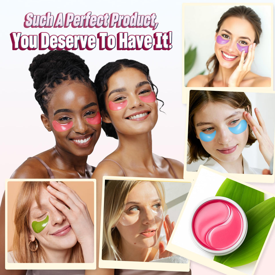 NAZANO Under Eye Patches 60 Pack with Gold Collagen and Hyaluronic Acid for Eye Area Hydration
