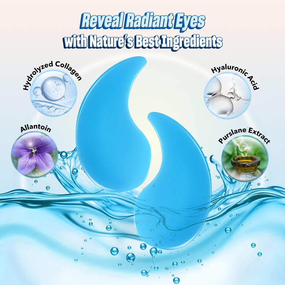 NAZANO Under Eye Patches 60 Pack with Gold Collagen and Hyaluronic Acid for Eye Area Hydration