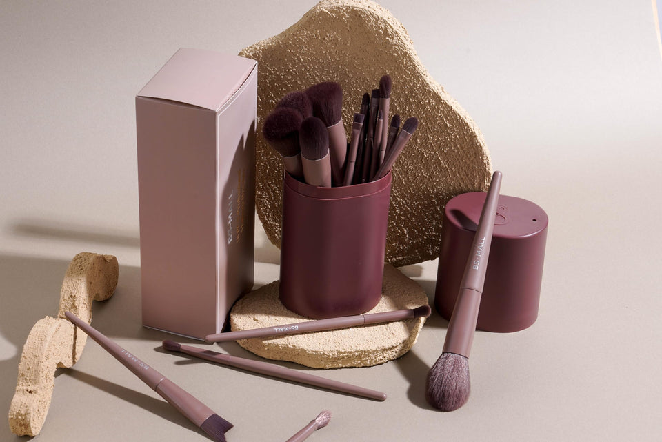 BS MALL Makeup Brush Set 18 Piece Professional Cosmetic Brushes with Black Case for Flawless Makeup