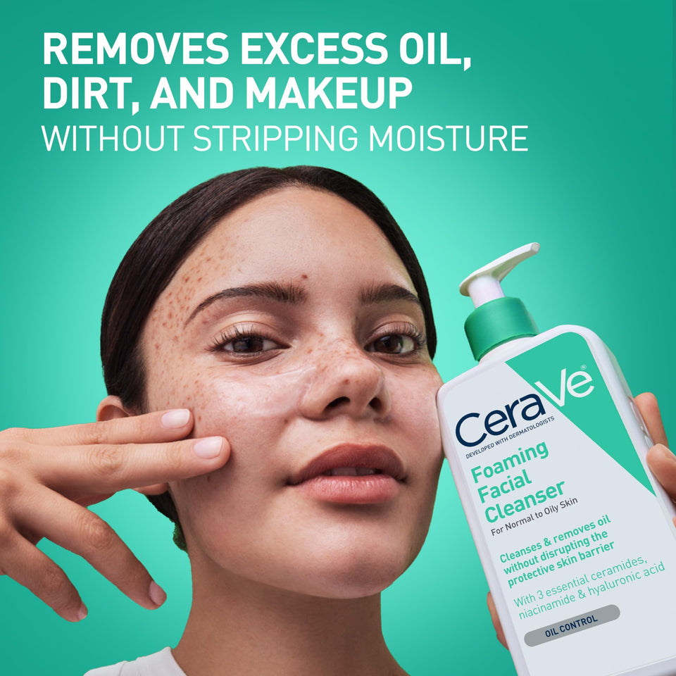 CeraVe Acne Face Cleanser 2% Salicylic Acid Oil Absorbing Clay for Breakout Control 16 Ounce
