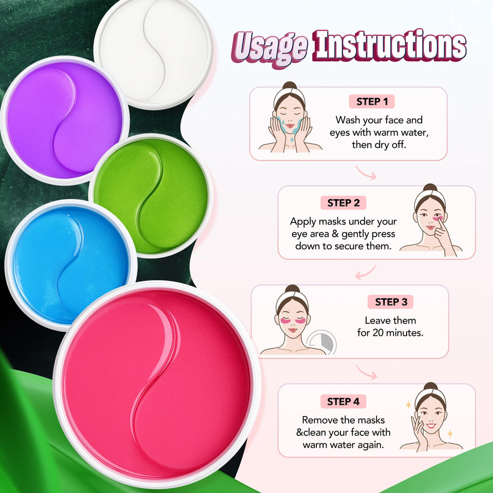 NAZANO Under Eye Patches 60 Pack with Gold Collagen and Hyaluronic Acid for Eye Area Hydration