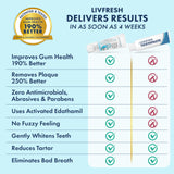 LIVFRESH Toothpaste Gel Clinically Proven for Better Plaque Removal and Improved Gum Health
