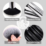 Mlemle 25 Piece Professional Makeup Brush Set Foundation Powder Blush Concealer Eyeshadow Sponge Black