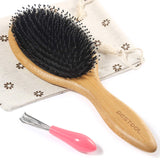 BESTOOL boar bristle natural bamboo cushion paddle brush anti-static women men kids - BuyO