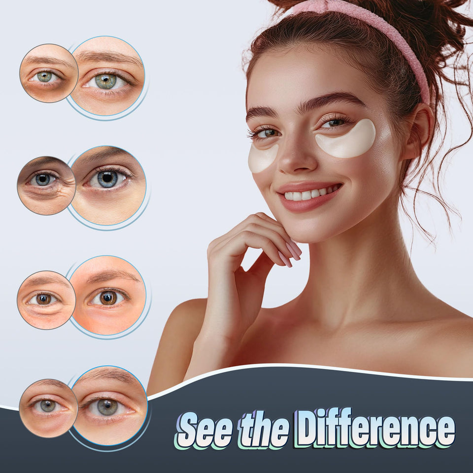 NAZANO Under Eye Patches 60 Pack with Gold Collagen and Hyaluronic Acid for Eye Area Hydration