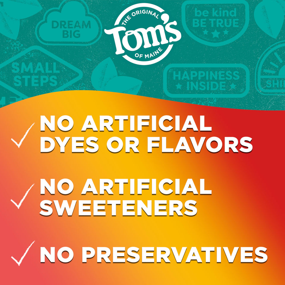 Tom’s of Maine Watermelon Wiggle Kids Toothpaste with Fluoride for Daily Cavity Protection Care