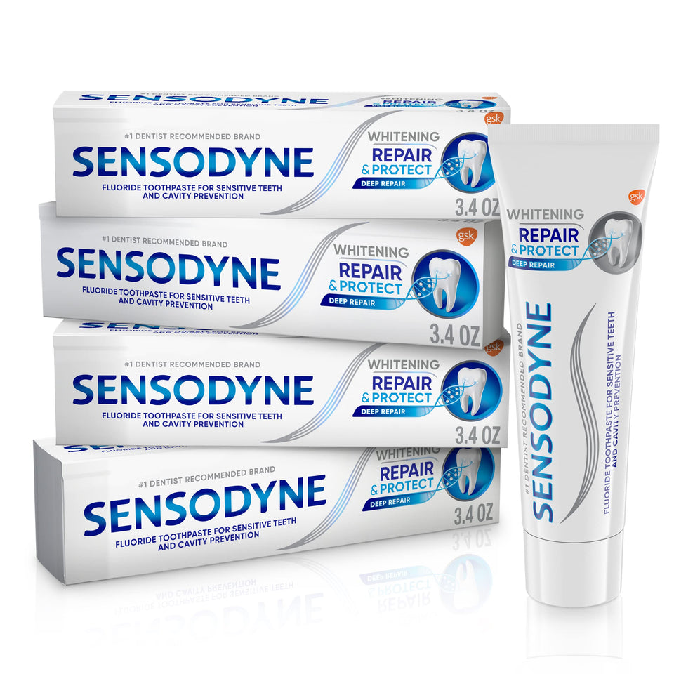 Sensodyne Repair and Protect Whitening Toothpaste for Sensitive Teeth with Cavity Protection Pack of 2