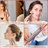 Women Facial Hair Remover Electric Face Shaver for Smooth Peach Fuzz and Lip Hair Removal Rose Gold