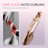 TYMO CURLPRO Automatic Rotating Curling Iron with Ionic Ceramic Barrel for Beach Waves Pink