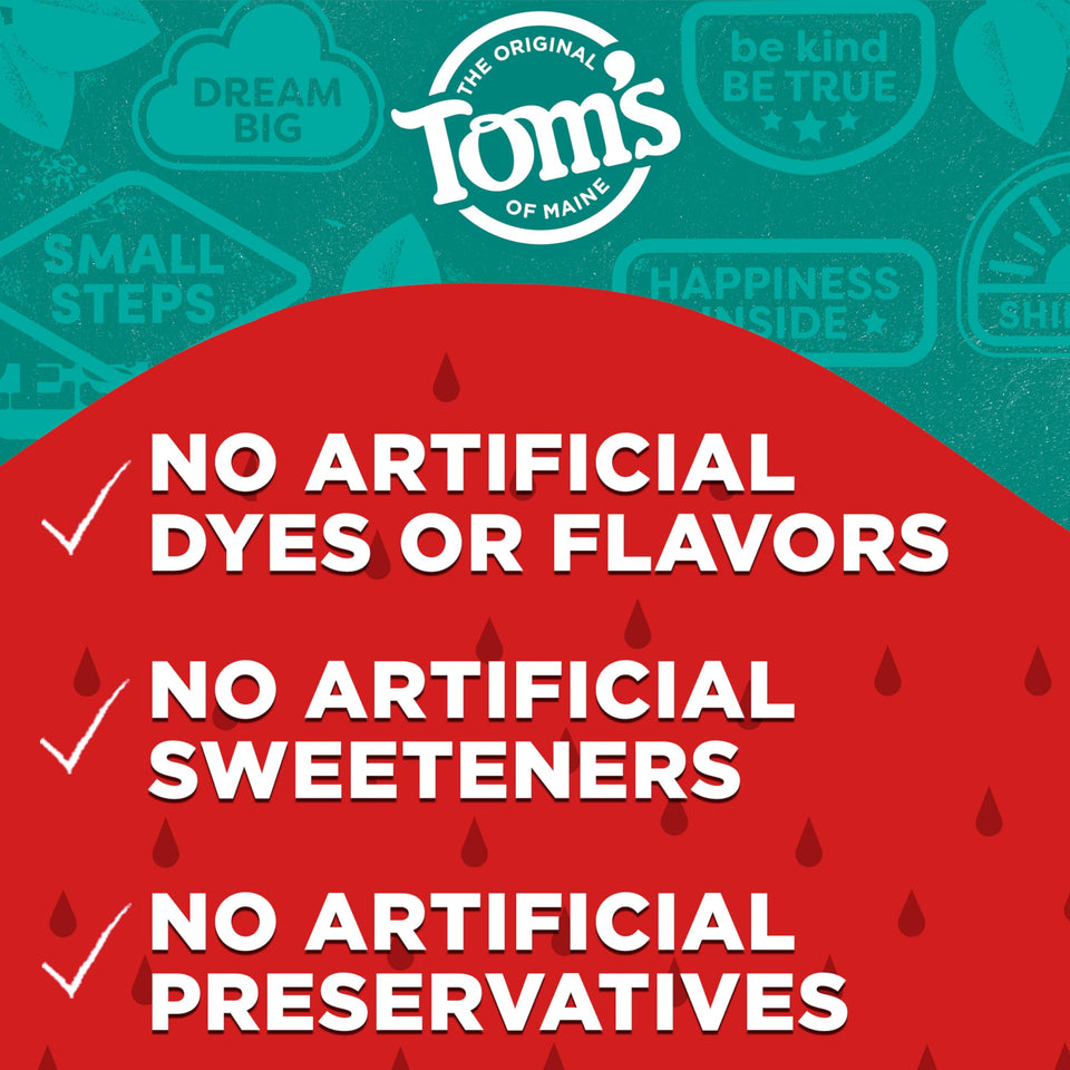 Tom’s of Maine Watermelon Wiggle Kids Toothpaste with Fluoride for Daily Cavity Protection Care