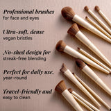 BS-MALL 18 Piece Professional Makeup Brush Set with Travel Case Synthetic Face Eye Brushes
