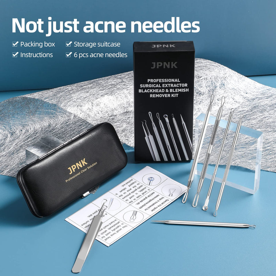 JPNK Blackhead Remover Comedone Extractor Acne Removal Kit Stainless Steel