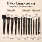 BS MALL Makeup Brush Set 18 Piece Professional Cosmetic Brushes with Black Case for Flawless Makeup
