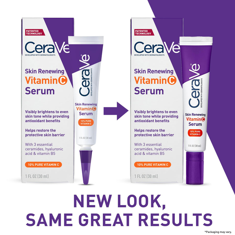CeraVe Vitamin C Serum 10% Pure Vitamin C with Hyaluronic Acid & Ceramides Brightening Face Serum 1 Oz